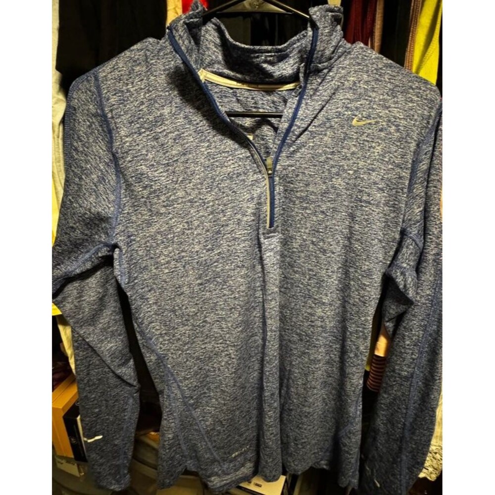 Women Med Nike Dri-fit Blue Quarter Zip